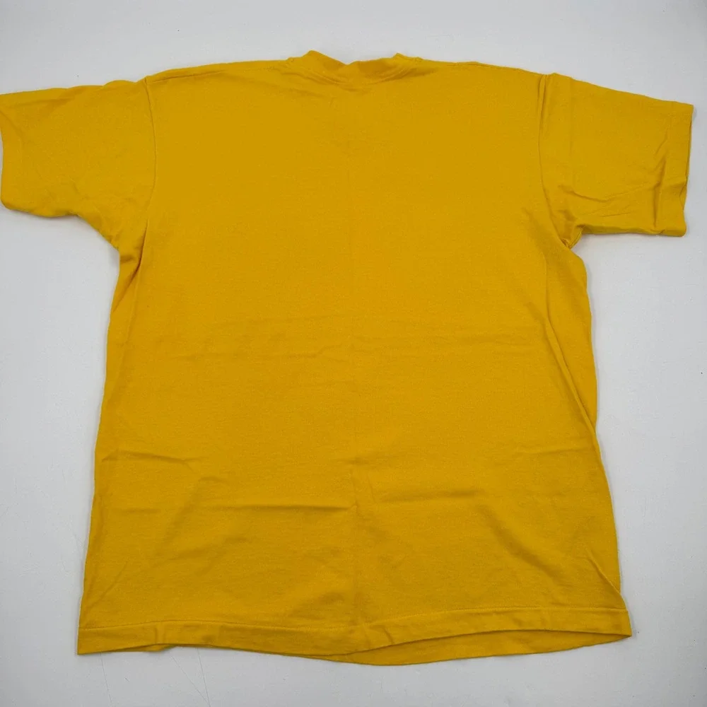 Fruit of the Loom‎ Yellow Cotton T Shirt Men's Size L Made in USA Single Stitch